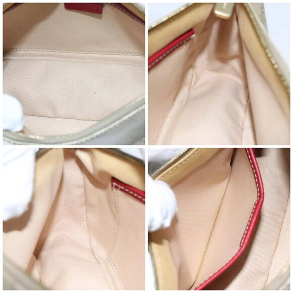 CELINE Macadam Canvas Accessory Pouch Coated Canvas Beige Red Auth yk15592 - Picture 14 of 15